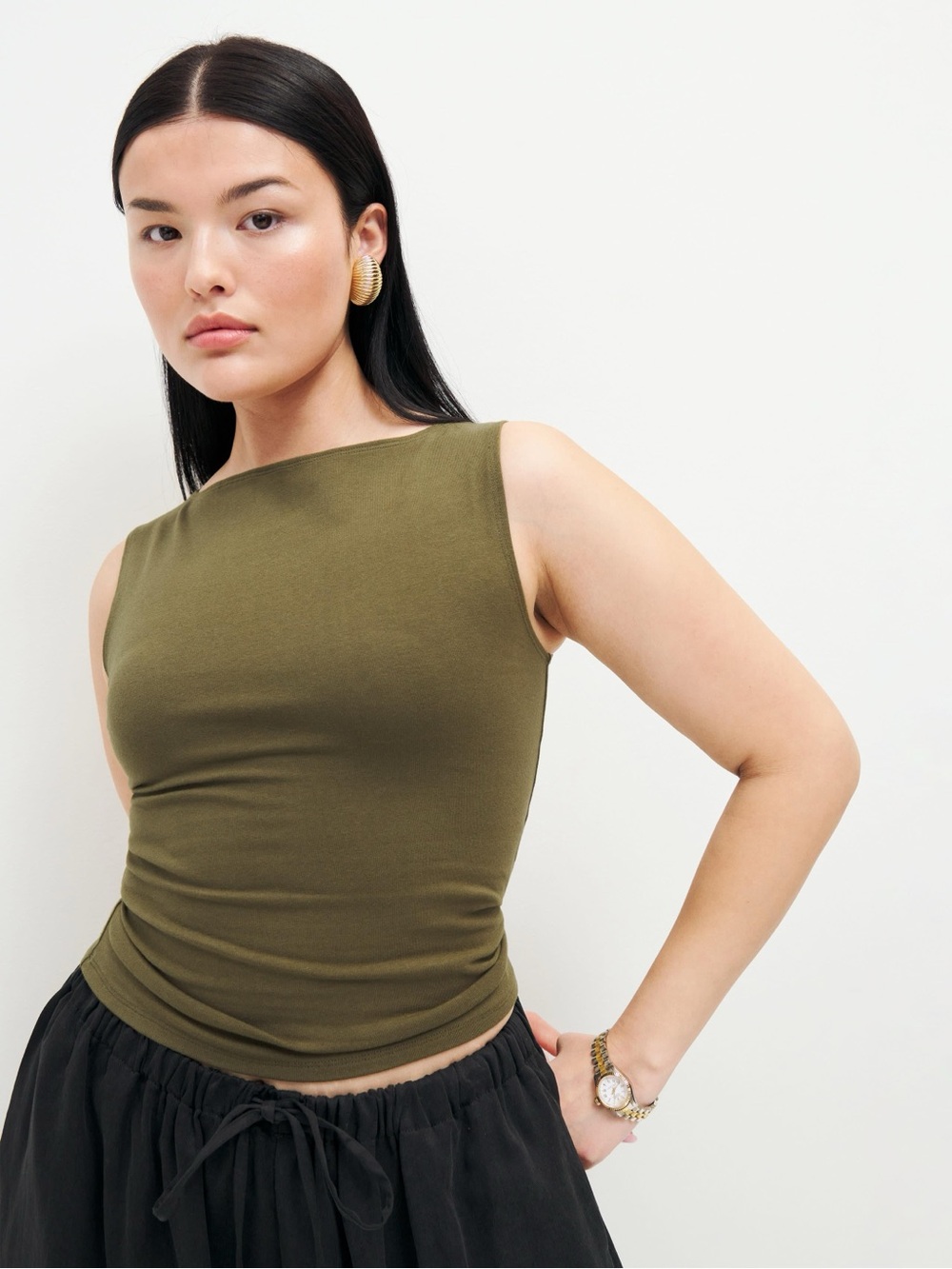 Reformation Dusk Olive Green Sleeveless Tank